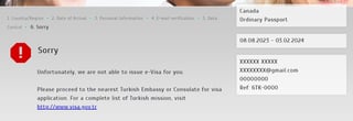 Turkish e-visa Application is Rejected Turkish e-visa Application is Rejected