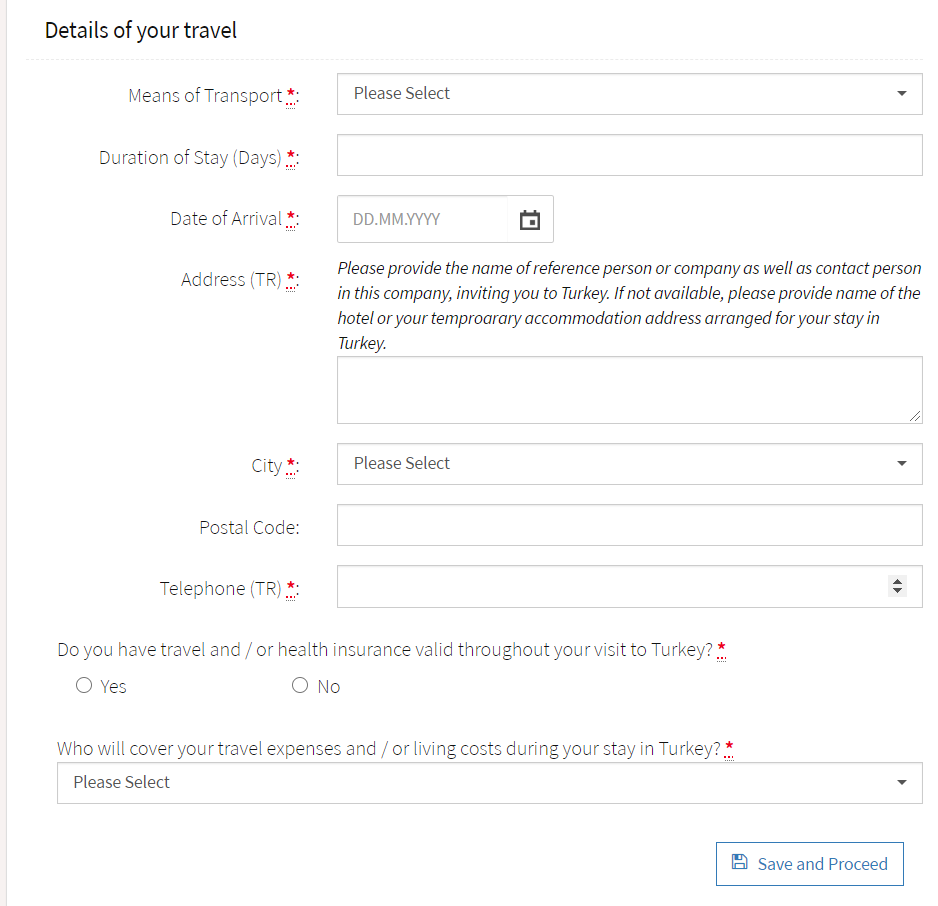 Details of your travel Details of your travel
