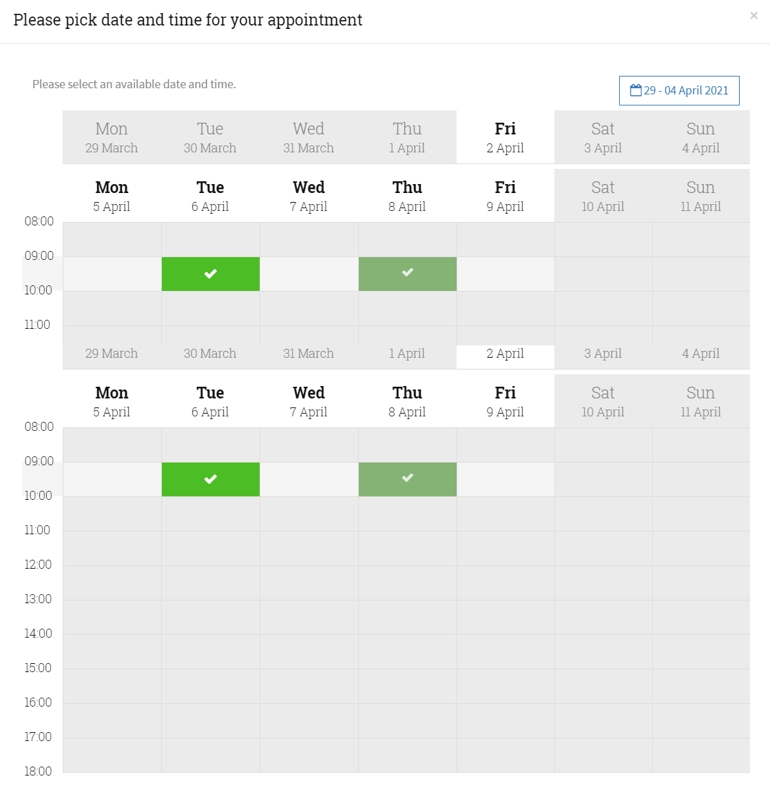pick date and time for your appointment pick date and time for your appointment