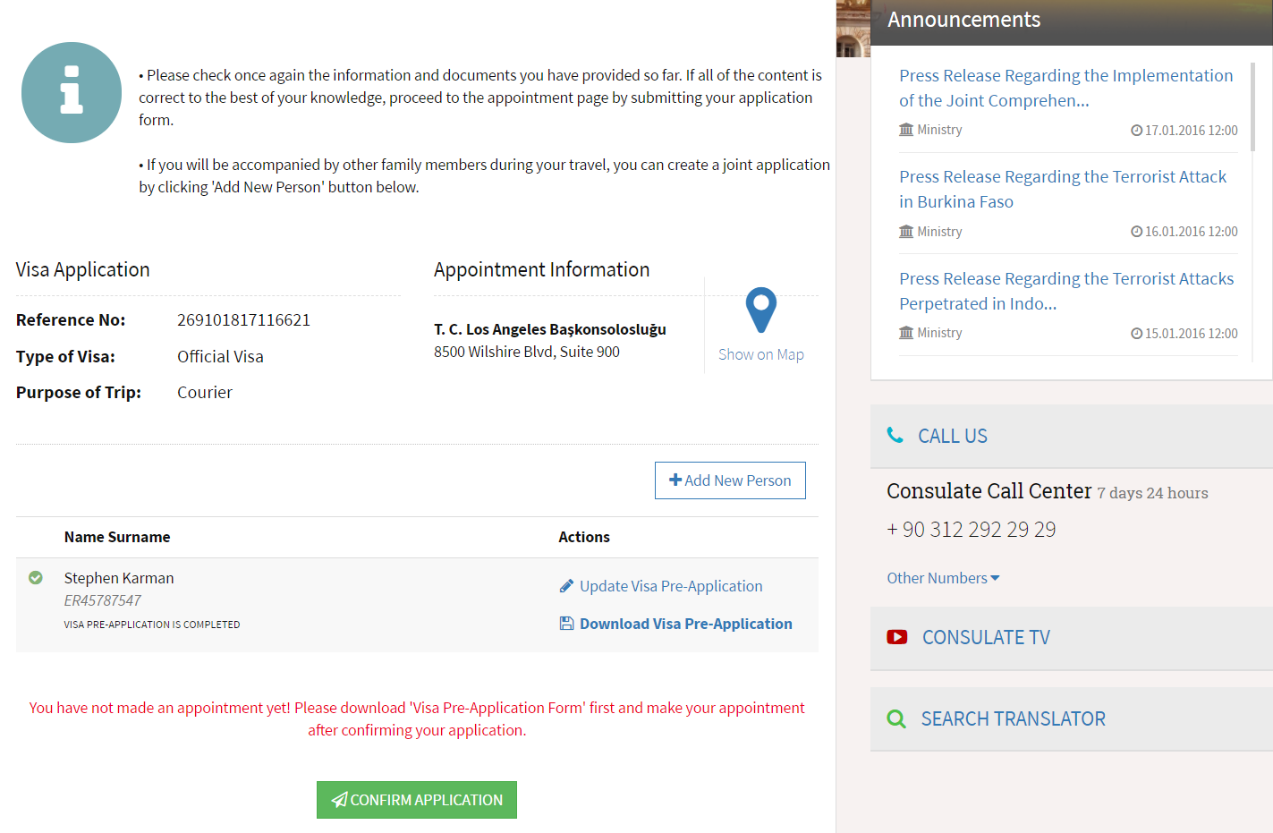 Visa Application Visa Application