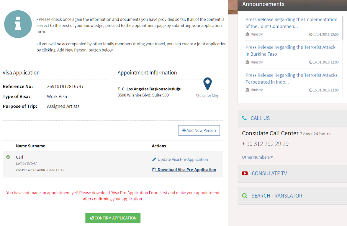 Visa Application Visa Application